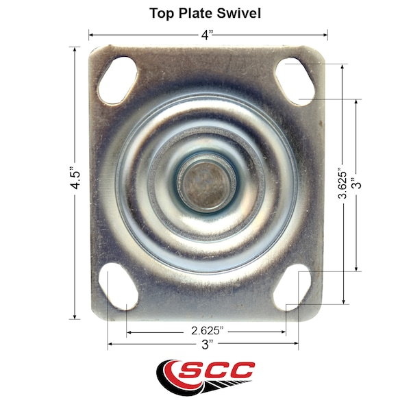 3 Inch Phenolic Wheel Swivel Top Plate Caster Set